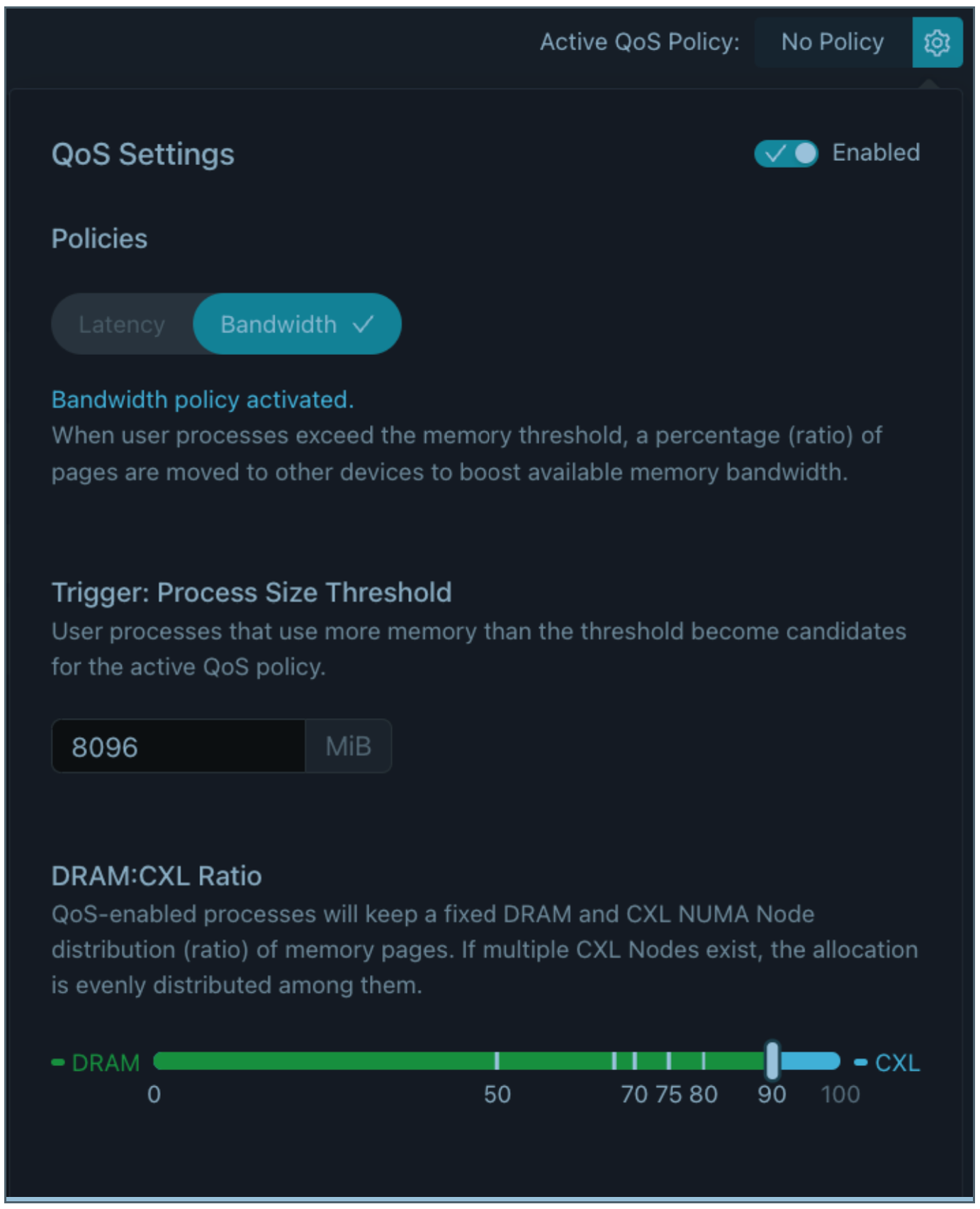 Bandwidth Policy